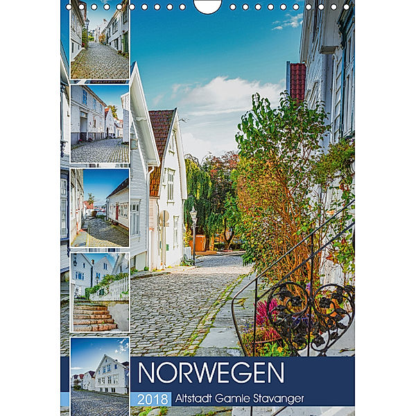 Norwegen - Altstadt Gamle Stavanger (Wandkalender 2018 DIN A4 hoch), Dirk Meutzner