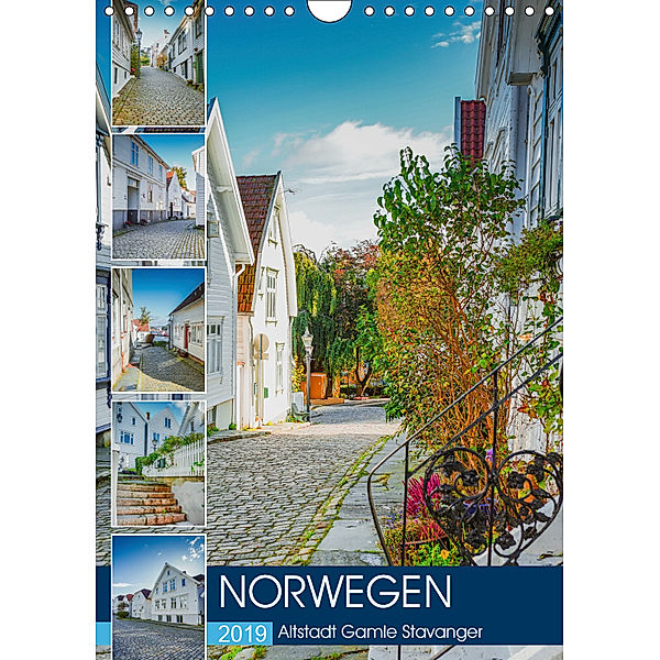Norwegen - Altstadt Gamle Stavanger (Wandkalender 2019 DIN A4 hoch), Dirk Meutzner