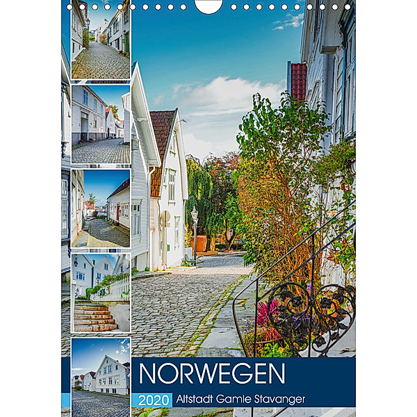 Norwegen - Altstadt Gamle Stavanger (Wandkalender 2020 DIN A4 hoch), Dirk Meutzner