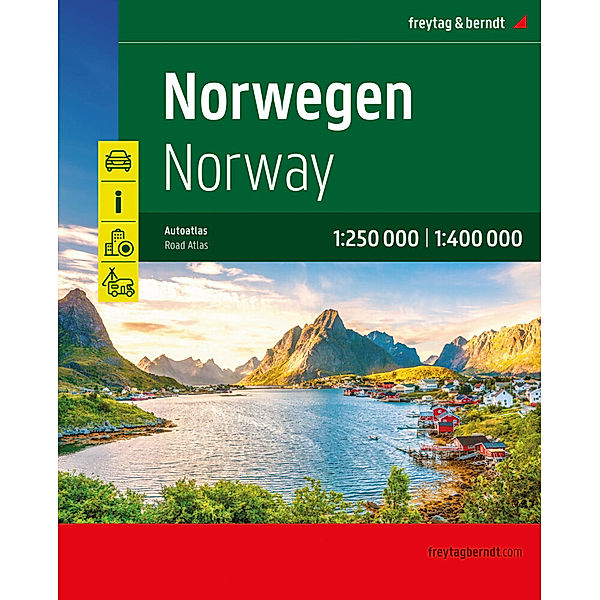 Norwegen, Autoatlas 1:250.000 - 1:400.000, freytag & berndt