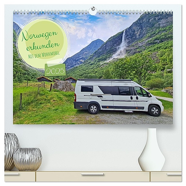 Norwegen erkunden mit dem Wohnmobil (hochwertiger Premium Wandkalender 2025 DIN A2 quer), Kunstdruck in Hochglanz, Calvendo, Beate Bussenius