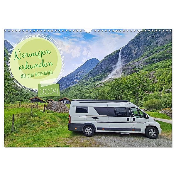 Norwegen erkunden mit dem Wohnmobil (Wandkalender 2024 DIN A3 quer), CALVENDO Monatskalender, Beate Bussenius