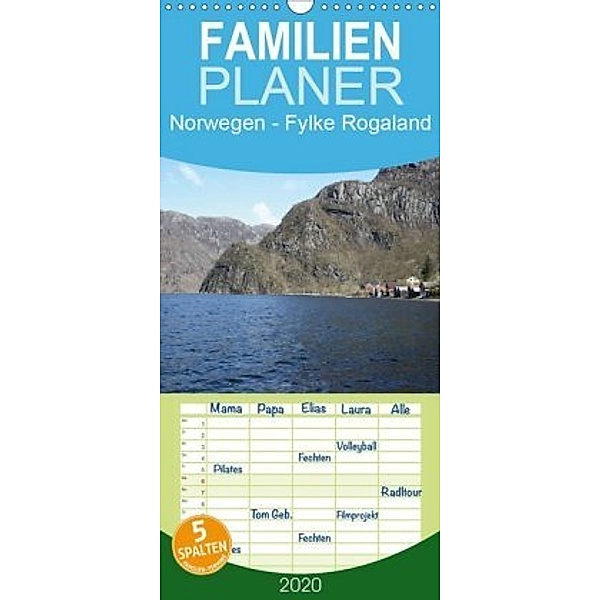 Norwegen - Fylke Rogaland - Familienplaner hoch (Wandkalender 2020 , 21 cm x 45 cm, hoch)