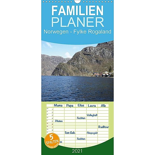 Norwegen - Fylke Rogaland - Familienplaner hoch (Wandkalender 2021 , 21 cm x 45 cm, hoch), Kleverveer