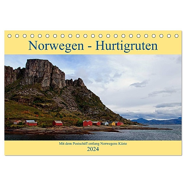 Norwegen - Hurtigruten (Tischkalender 2024 DIN A5 quer), CALVENDO Monatskalender, Borg Enders