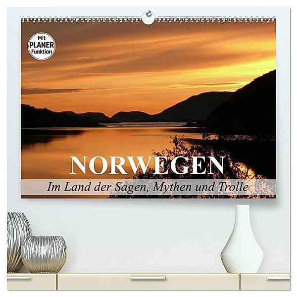 Norwegen. Im Land der Sagen, Mythen und Trolle (hochwertiger Premium Wandkalender 2024 DIN A2 quer), Kunstdruck in Hochglanz, Elisabeth Stanzer