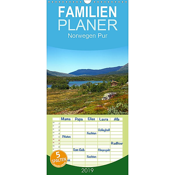 Norwegen PUR - Familienplaner hoch (Wandkalender 2019 , 21 cm x 45 cm, hoch), Werner Prescher