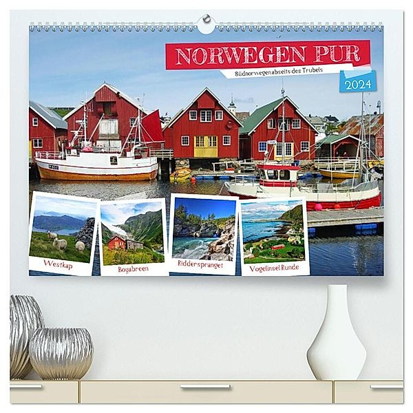 Norwegen PUR (hochwertiger Premium Wandkalender 2024 DIN A2 quer), Kunstdruck in Hochglanz, Werner Prescher