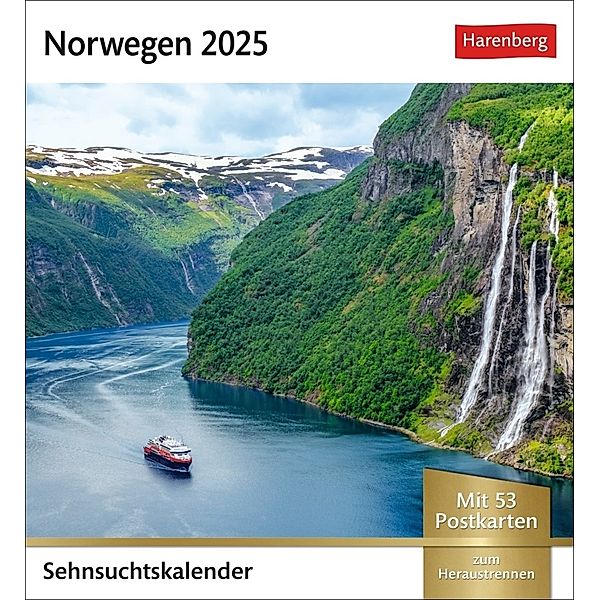 Norwegen Sehnsuchtskalender 2025 - Wochenkalender mit 53 Postkarten