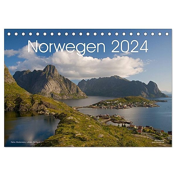 Norwegen (Tischkalender 2024 DIN A5 quer), CALVENDO Monatskalender, Jörg Dauerer