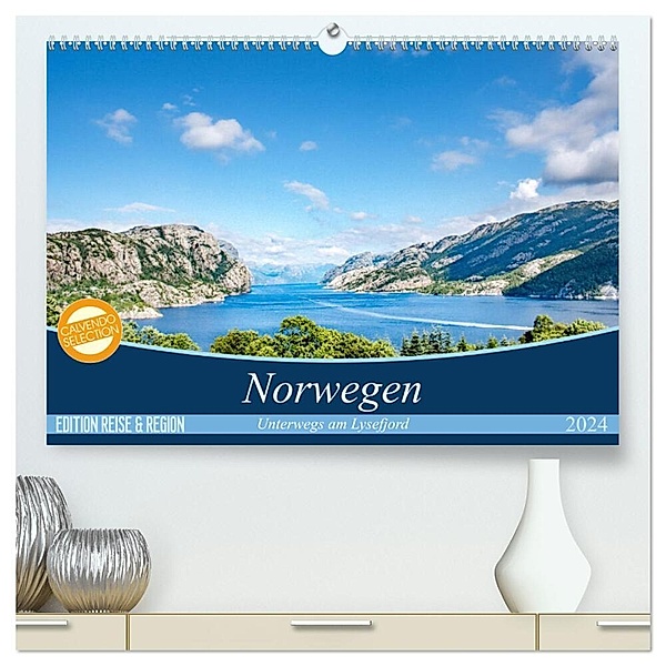 Norwegen - Unterwegs am Lysefjord (hochwertiger Premium Wandkalender 2024 DIN A2 quer), Kunstdruck in Hochglanz, Edel-One