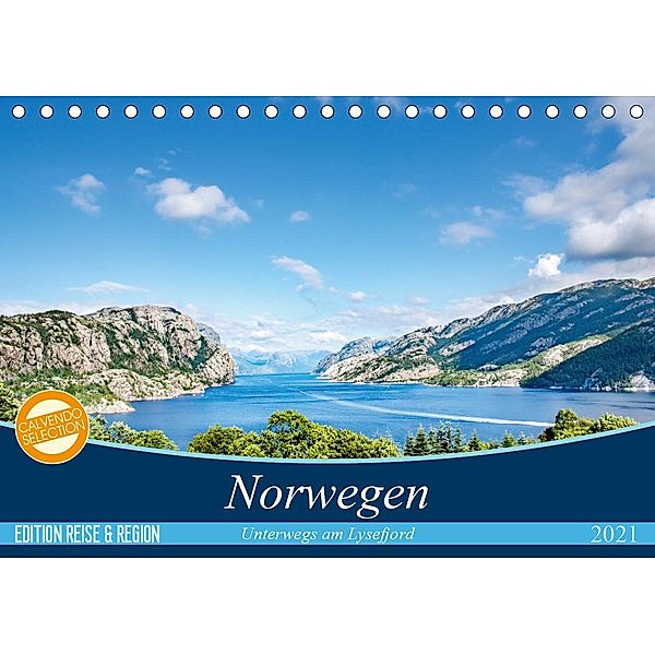Norwegen - Unterwegs am Lysefjord (Tischkalender 2021 DIN A5 quer), Edel-One