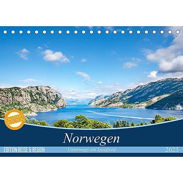 Norwegen - Unterwegs am Lysefjord (Tischkalender 2023 DIN A5 quer), Edel-One