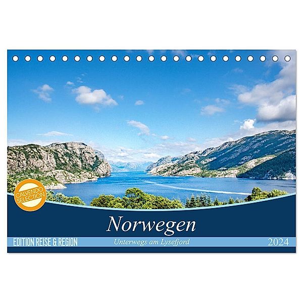 Norwegen - Unterwegs am Lysefjord (Tischkalender 2024 DIN A5 quer), CALVENDO Monatskalender, Edel-One