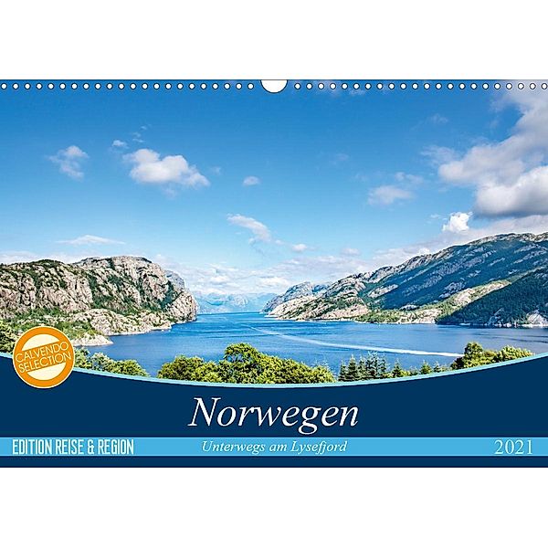 Norwegen - Unterwegs am Lysefjord (Wandkalender 2021 DIN A3 quer), Edel-One