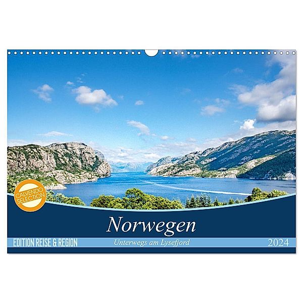 Norwegen - Unterwegs am Lysefjord (Wandkalender 2024 DIN A3 quer), CALVENDO Monatskalender, Edel-One