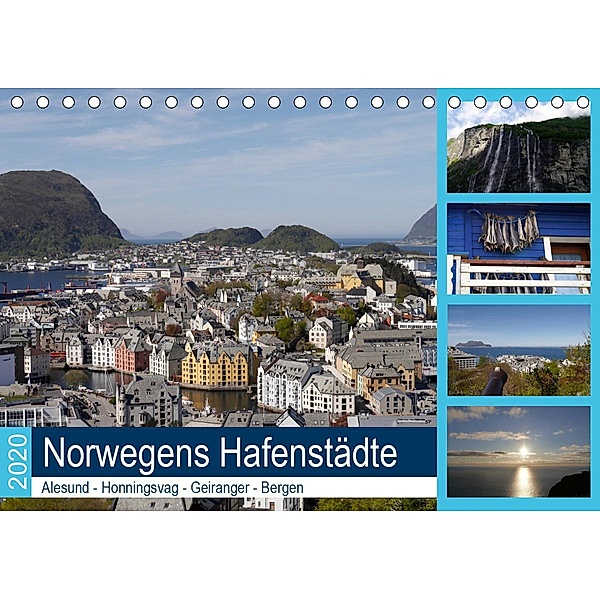 Norwegens Hafenstädte - Alesund - Honningsvag - Geiranger - Bergen (Tischkalender 2020 DIN A5 quer), Frank Gayde
