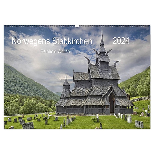 Norwegens Stabkirchen (Wandkalender 2024 DIN A2 quer), CALVENDO Monatskalender, Reinhold Wittich