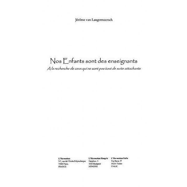 NOS ENFANTS SONT DES ENSEIGNANTS / Hors-collection, van Langermeersch Jerome