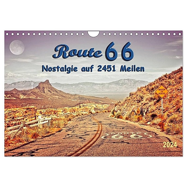 Nostalgie auf 2451 Meilen - Route 66 (Wandkalender 2024 DIN A4 quer), CALVENDO Monatskalender, Peter Roder