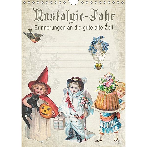 Nostalgie-Jahr, Motive aus alten Poesiealben (Wandkalender 2021 DIN A4 hoch), Babette Reek