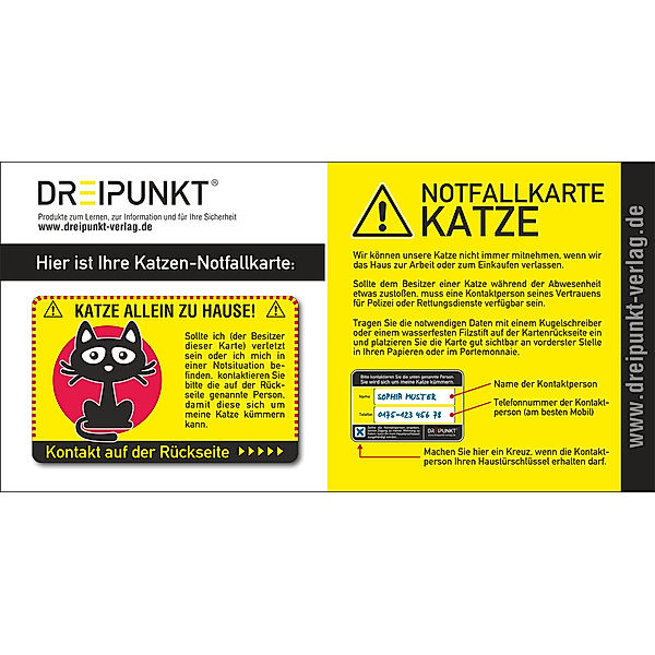 Notfallkarte 'Katze', Schulze Media GmbH