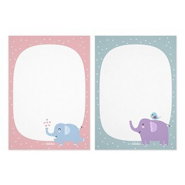 Notizblock-Set Elefanten (für Kinder)