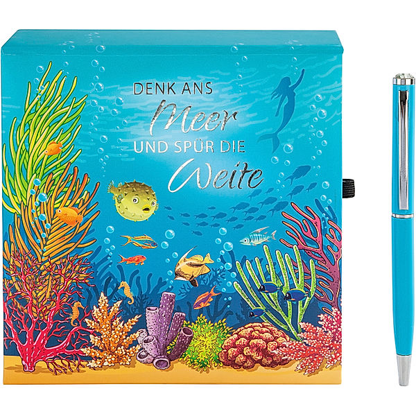 Notizblock Unterwasserwelt mit Stift