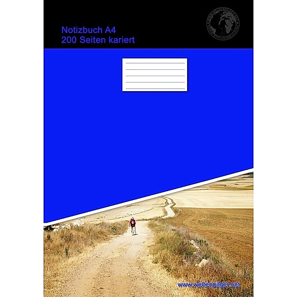 Notizbuch A4 200 Seiten kariert (Softcover Blau), Christian Brondke