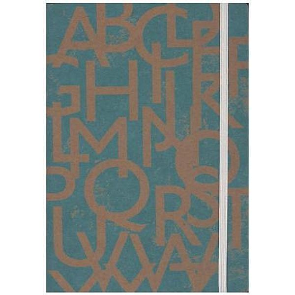 Notizbuch A5 Kraft Typo blau