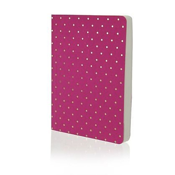 Notizbuch A6 Shimmer pink mit goldenen Pünktchen