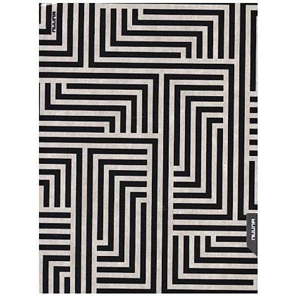 Notizbuch Graphic L Jeans Label Material - Labyrinth, Black Screen Print