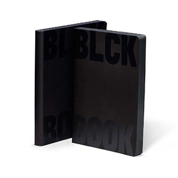 Notizbuch Graphic L Smooth Bonded Leather - Black Book, schwarz/schwarz
