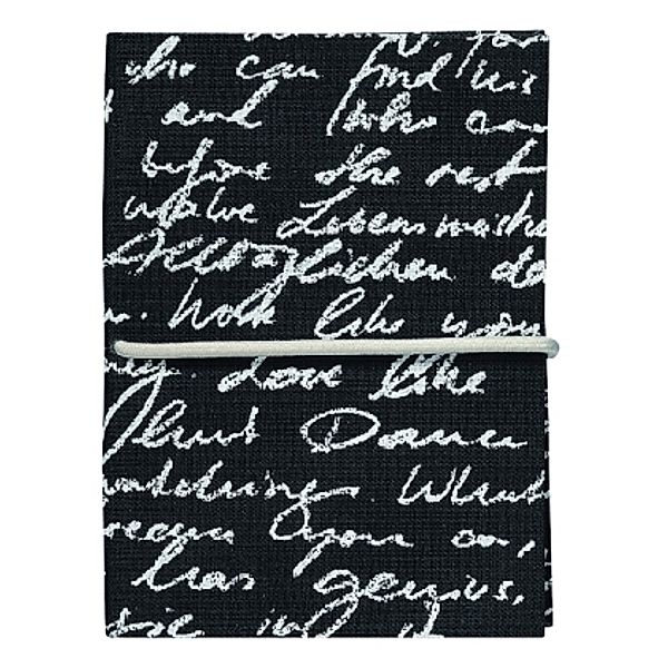 Notizbuch klein Schrift, schwarz gemustert, Räder