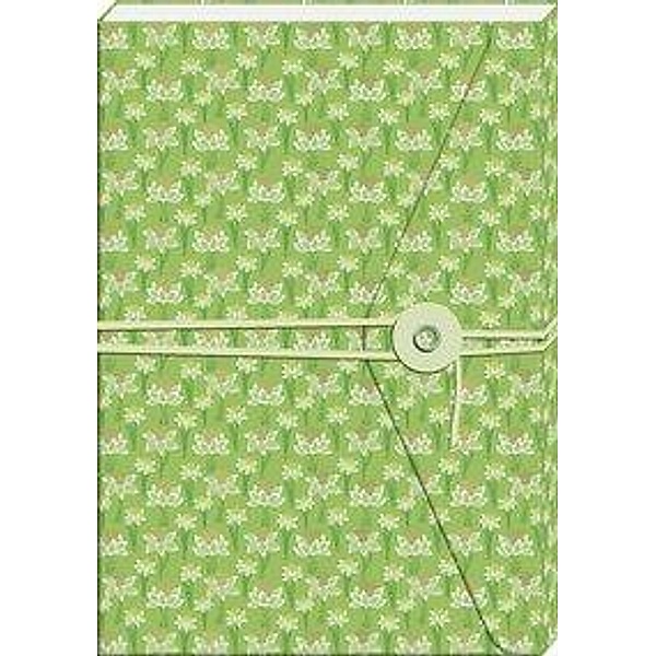 Notizbuch mit Band und Wickelknopf (Grün)