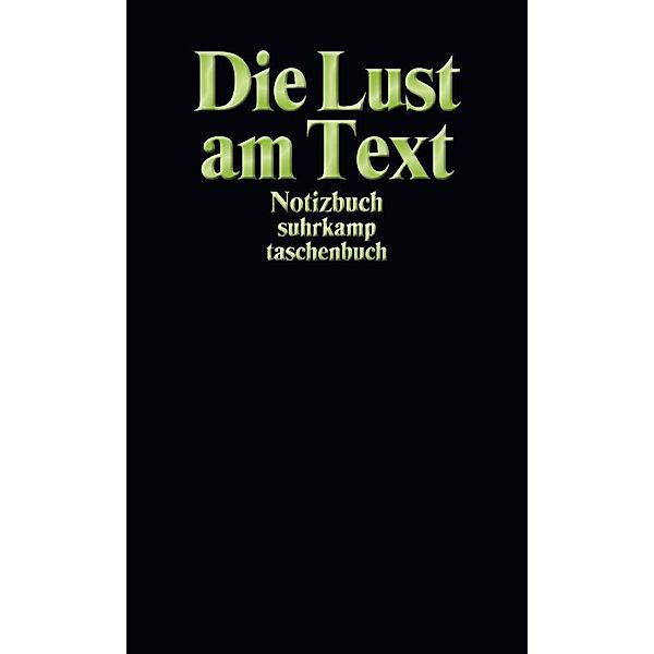 Notizbuch suhrkamp taschenbuch. Die Lust am Text