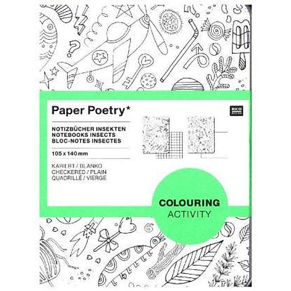 Notizbücher A6 Colouring Activity, Insekten, 2 Stück