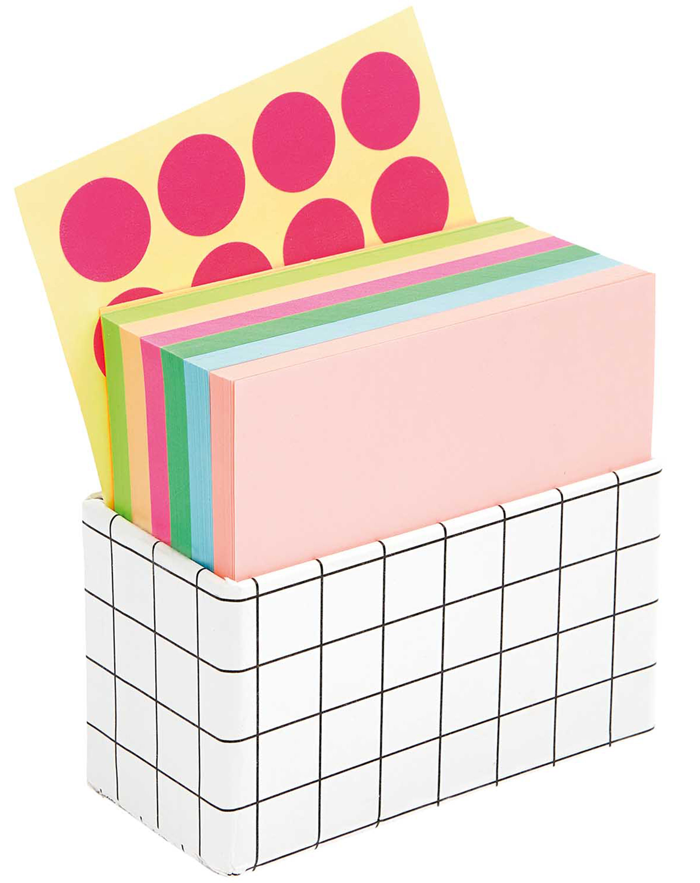 Notizzettel-Box MULTICOLOR (9x9cm) 400 Blatt in pink/türkis/gelb