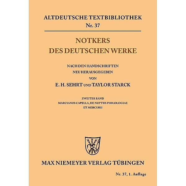 Notkers des Deutschen Werke / Altdeutsche Textbibliothek Bd.37