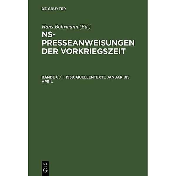 NS-Presseanweisungen der Vorkriegszeit 1938. Quellentexte