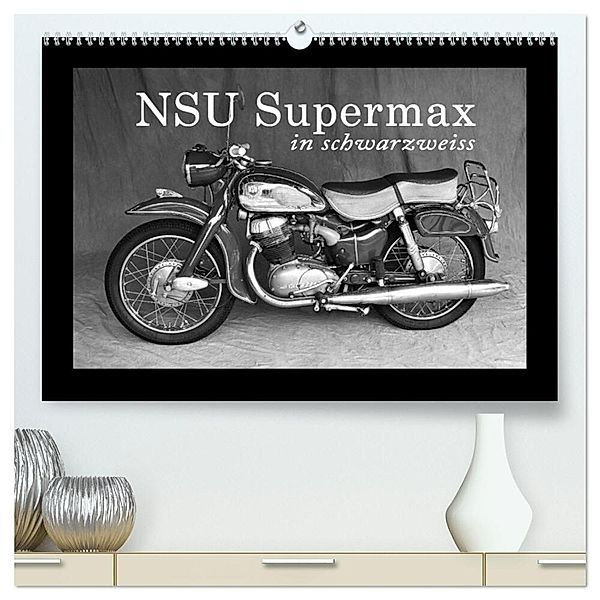NSU Supermax in schwarzweiss (hochwertiger Premium Wandkalender 2024 DIN A2 quer), Kunstdruck in Hochglanz, Ingo Laue