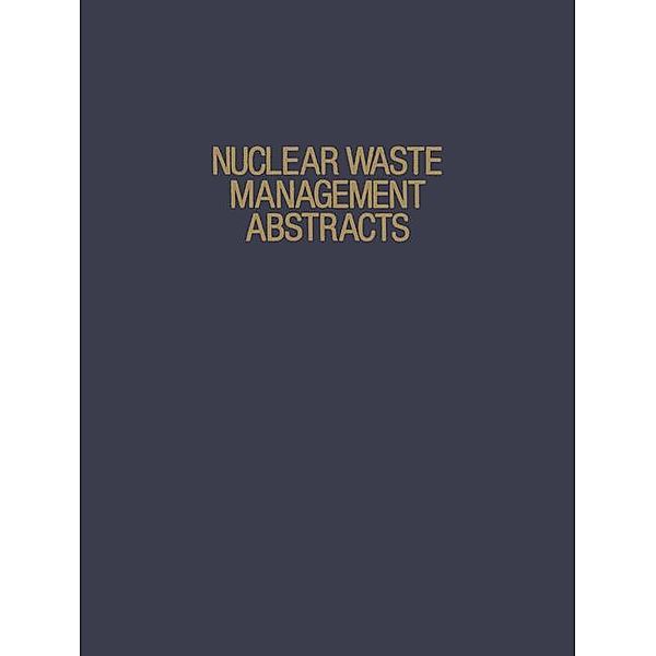 Nuclear Waste Management Abstracts, Richard A. Heckman, Camille Minichino