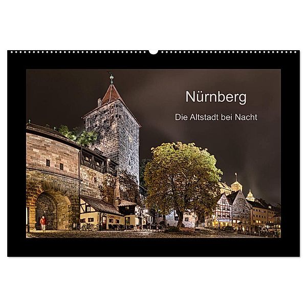 Nürnberg - Die Altstadt bei Nacht (Wandkalender 2024 DIN A2 quer), CALVENDO Monatskalender, Andreas Bininda