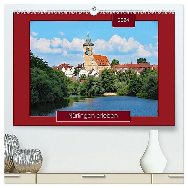 Nürtingen erleben (hochwertiger Premium Wandkalender 2024 DIN A2 quer), Kunstdruck in Hochglanz, Angelika keller