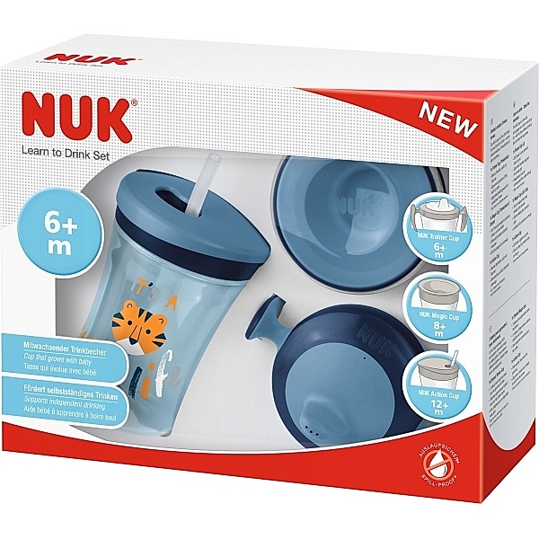 NUK NUK Evolution Cup Set Boy - Trinklernset All-in-1