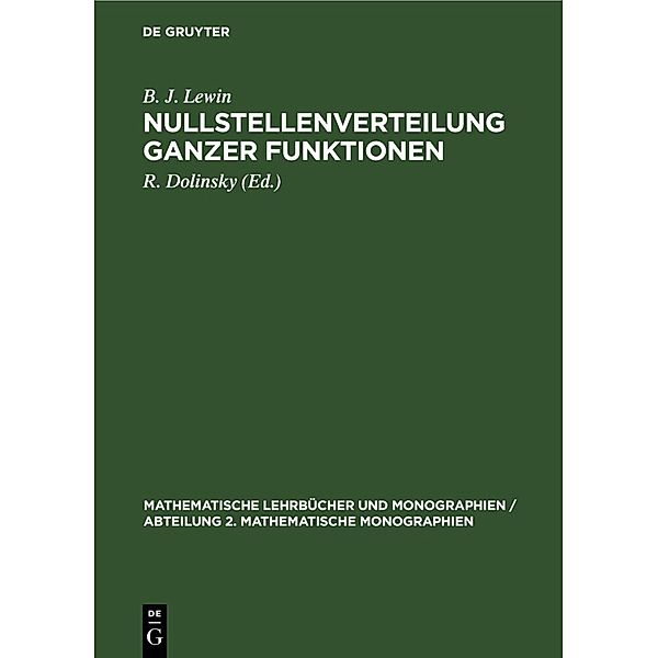 Nullstellenverteilung ganzer Funktionen, B. J. Lewin