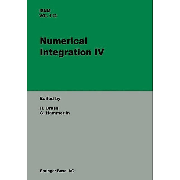 Numerical Integration IV / International Series of Numerical Mathematics Bd.112, Brass, HÄMMERLIN