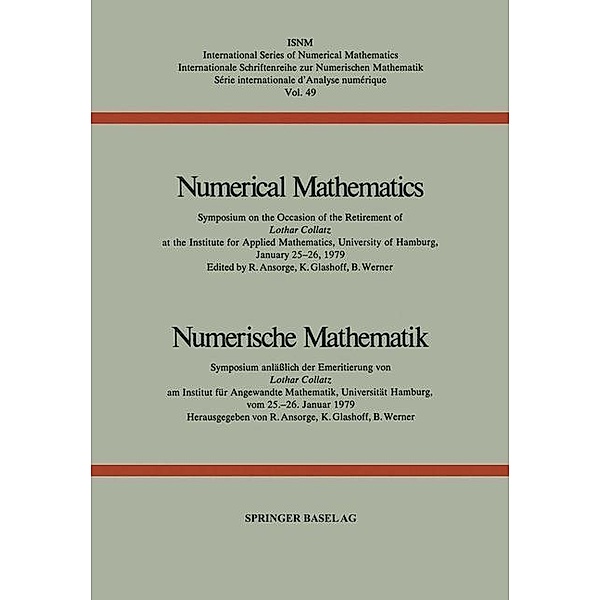 Numerical Mathematics / Numerische Mathematik / International Series of Numerical Mathematics Bd.49, Ansorge, GLASHOFF, Werner