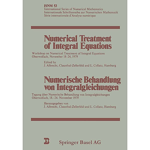 Numerical Treatment of Integral Equations / Numerische Behandlung von Integralgleichungen, Albrecht, COLLATZ