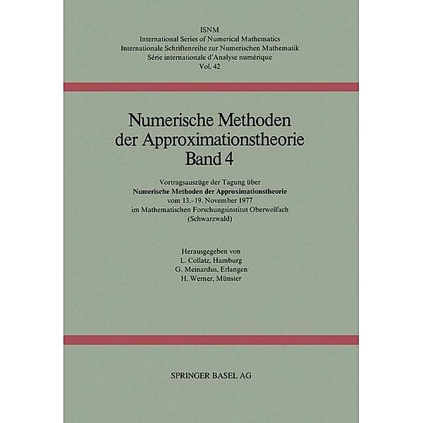 Numerische Methoden der Approximationstheorie / International Series of Numerical Mathematics Bd.42, COLLATZ, MEINARDUS, Werner